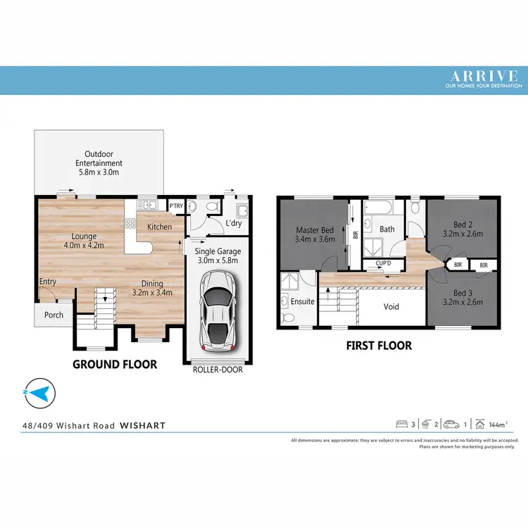 Floorplan of Homely townhouse listing, 48/409 Wishart Road, Wishart QLD 4122