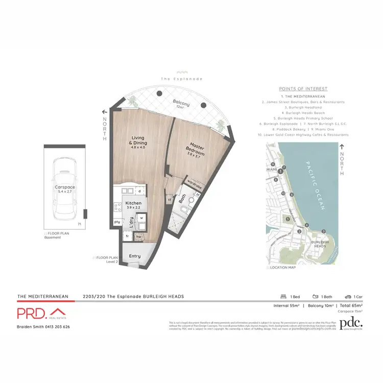 Floorplan of Homely apartment listing, 2203/220 The Esplanade, Burleigh Heads QLD 4220