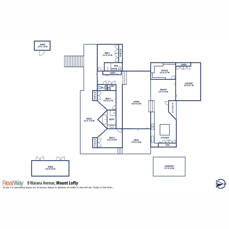 Floorplan of Homely house listing, 8 Warana Avenue, Mount Lofty QLD 4350