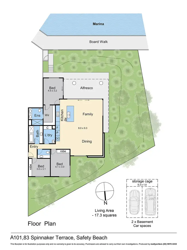 Floorplan of Homely apartment listing, A101/83 Spinnaker Terrace, Safety Beach VIC 3936