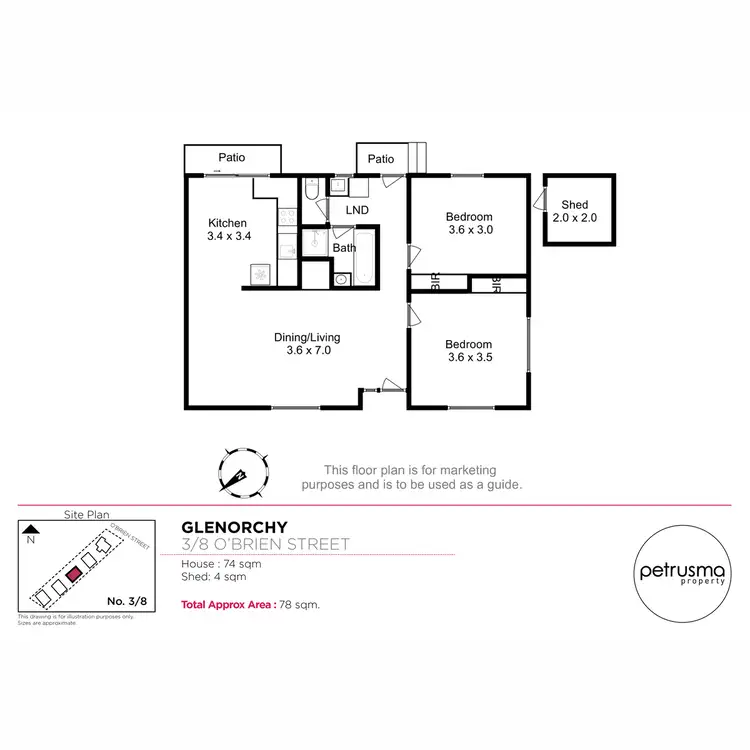 Floorplan of Homely villa listing, 3/8 O'Brien Street, Glenorchy TAS 7010