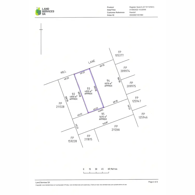 Floorplan of Homely land listing, LOT 93 Mill Lane, Auburn SA 5451