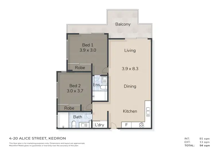 Floorplan of Homely unit listing, 4/20 Alice Street, Kedron QLD 4031