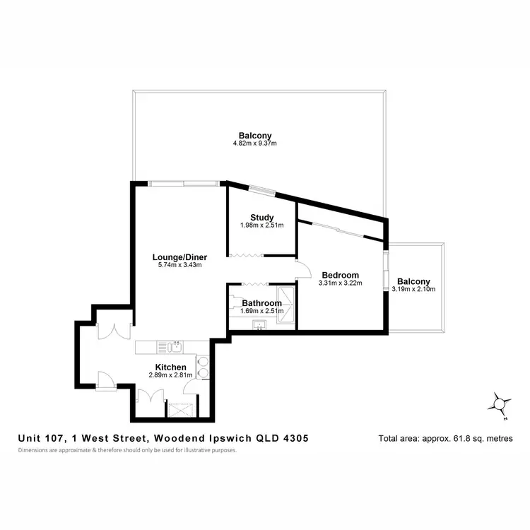 Floorplan of Homely unit listing, 107/11 Ellenborough Street, Woodend QLD 4305