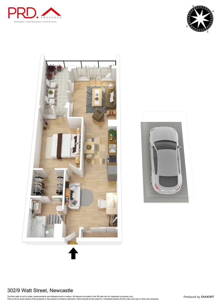 Floorplan of Homely unit listing, 302/9 Watt Street, Newcastle NSW 2300