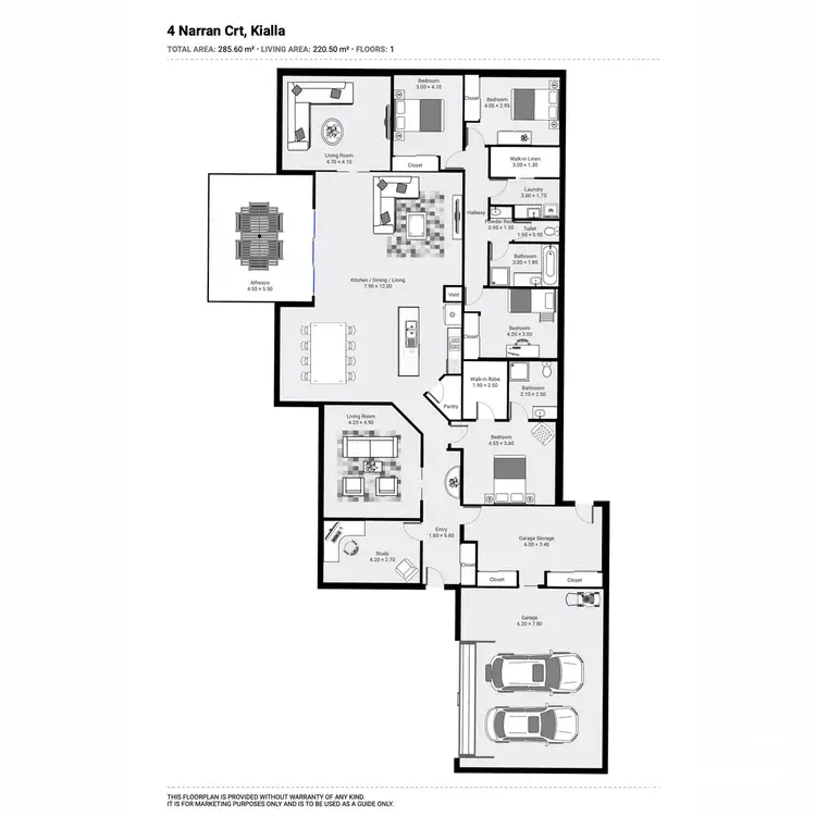 Floorplan of Homely house listing, 4 Narran Court, Kialla VIC 3631