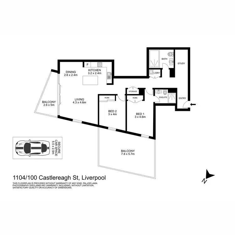 Floorplan of Homely apartment listing, A1104/100 Castlereagh Street, Liverpool NSW 2170