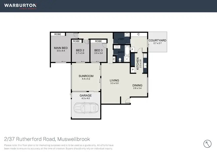 Floorplan of Homely unit listing, 2/37 Rutherford Road, Muswellbrook NSW 2333
