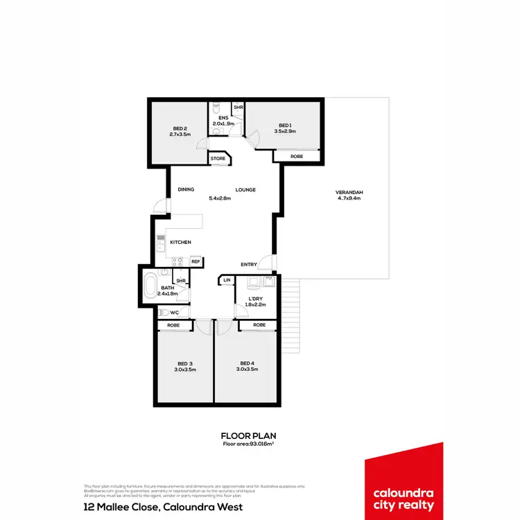 Floorplan of Homely house listing, 12 Mallee Close, Caloundra West QLD 4551