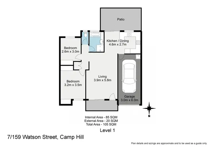 Floorplan of Homely unit listing, 7/159 Watson Street, Camp Hill QLD 4152
