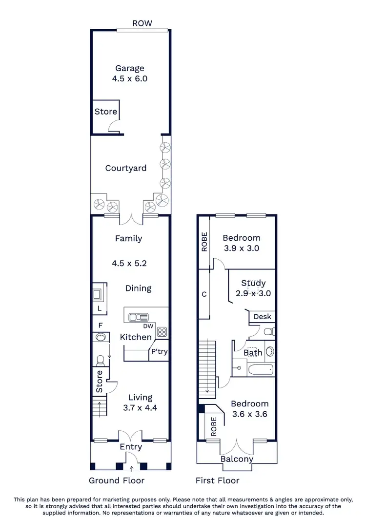 Floorplan of Homely townhouse listing, 34 Sambell Street, Kensington VIC 3031