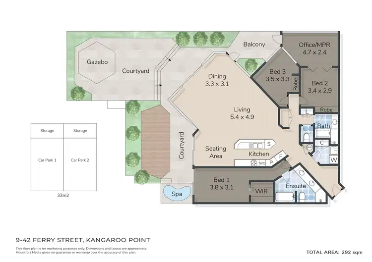 Floorplan of Homely apartment listing, 9/42 Ferry Street, Kangaroo Point QLD 4169