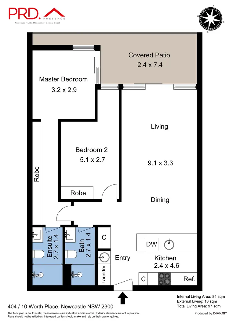 Floorplan of Homely apartment listing, 404/10 Worth Place, Newcastle NSW 2300