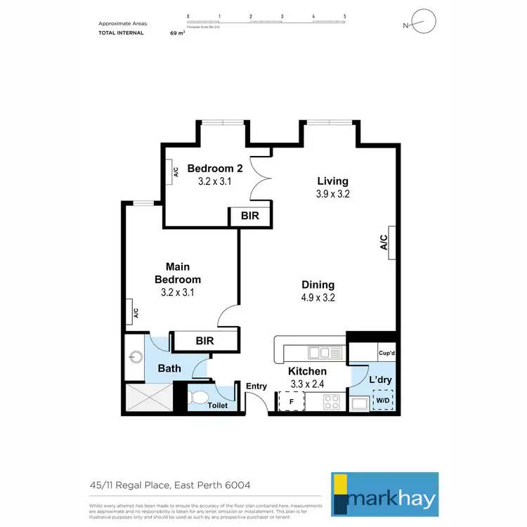 Floorplan of Homely apartment listing, 45/11 Regal Place, East Perth WA 6004