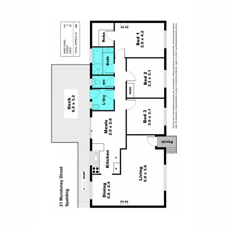 Floorplan of Homely house listing, 21 Munduney Street, Spalding SA 5454
