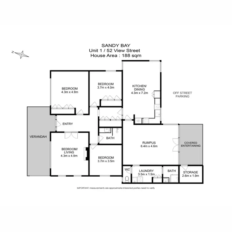 Floorplan of Homely house listing, 1/52 View Street, Sandy Bay TAS 7005