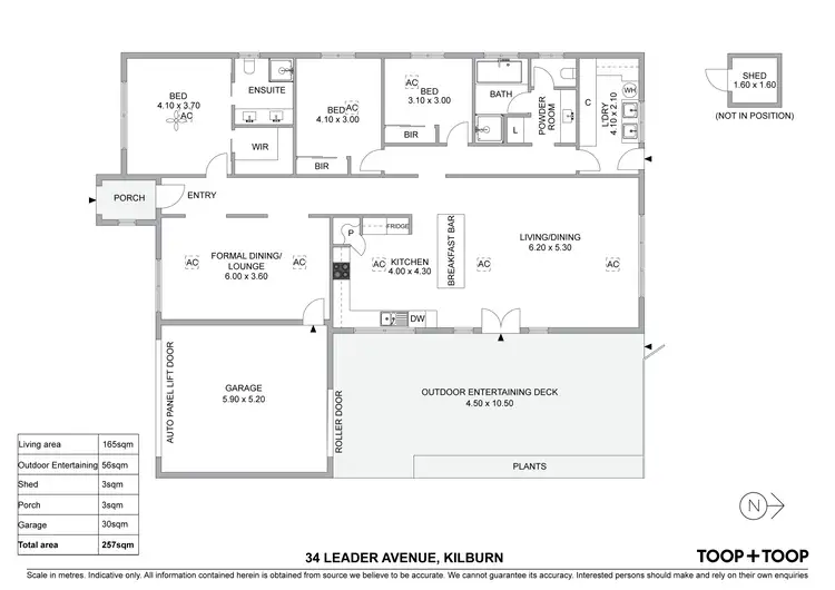 Floorplan of Homely house listing, 34 Leader Avenue, Kilburn SA 5084