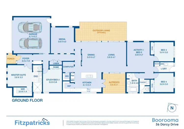 Floorplan of Homely house listing, 36 Darcy Drive, Boorooma NSW 2650