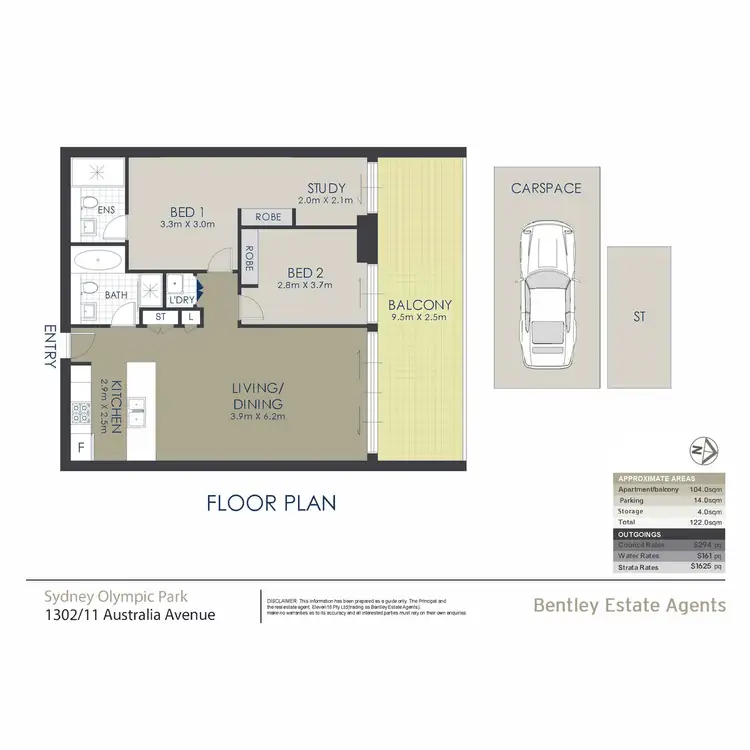 Floorplan of Homely apartment listing, 1302/11 Australia Avenue, Sydney Olympic Park NSW 2127
