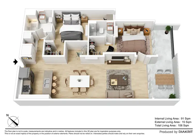 Floorplan of Homely unit listing, 606/47-53 Wyandra Street, Teneriffe QLD 4005