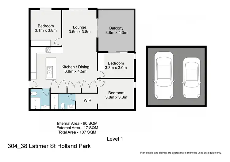 Floorplan of Homely unit listing, 304/38 Latimer Street, Holland Park QLD 4121