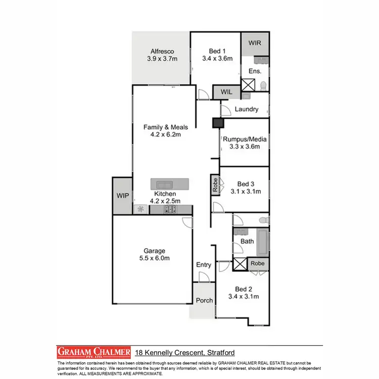 Floorplan of Homely house listing, 18 Kennelly Crescent, Stratford VIC 3862