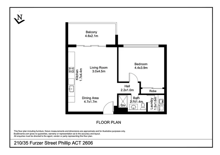Floorplan of Homely unit listing, 210/35 Furzer Street, Phillip ACT 2606