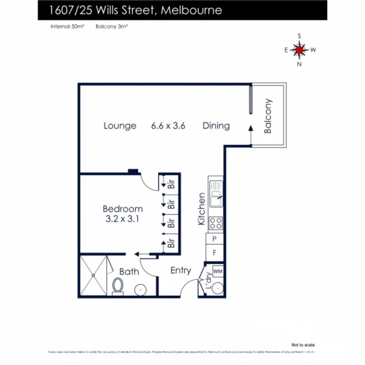 Floorplan of Homely apartment listing, 1607/25 Wills Street, Melbourne VIC 3000