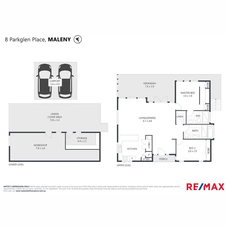 Floorplan of Homely house listing, 8 Parkglen Place, Maleny QLD 4552