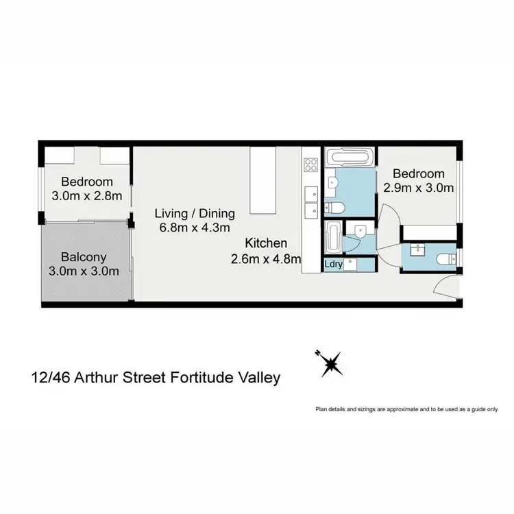 Floorplan of Homely apartment listing, 12/46 Arthur Street, Fortitude Valley QLD 4006
