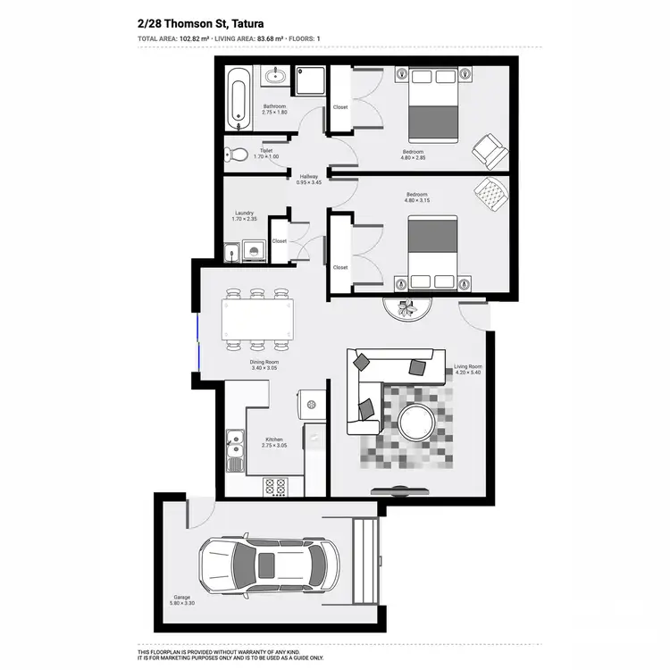 Floorplan of Homely unit listing, 2/28 Thomson Street, Tatura VIC 3616