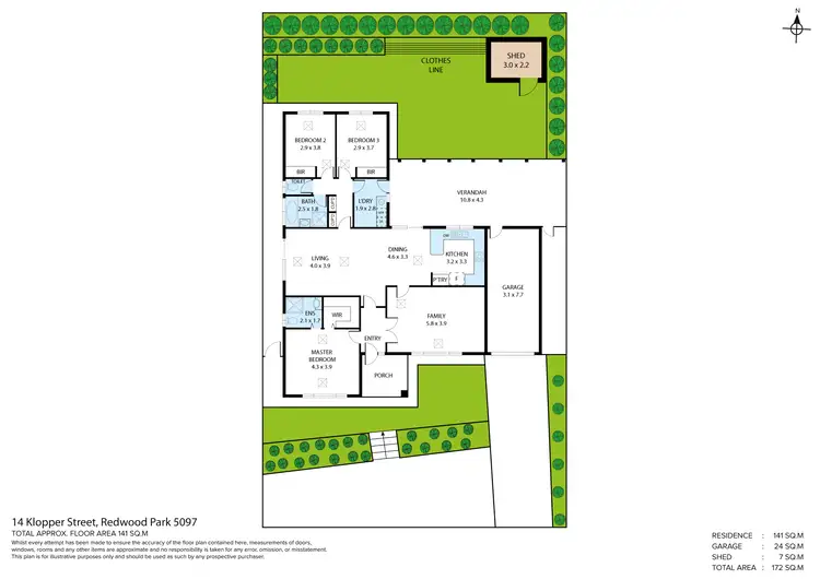 Floorplan of Homely house listing, 14 Klopper Street, Redwood Park SA 5097