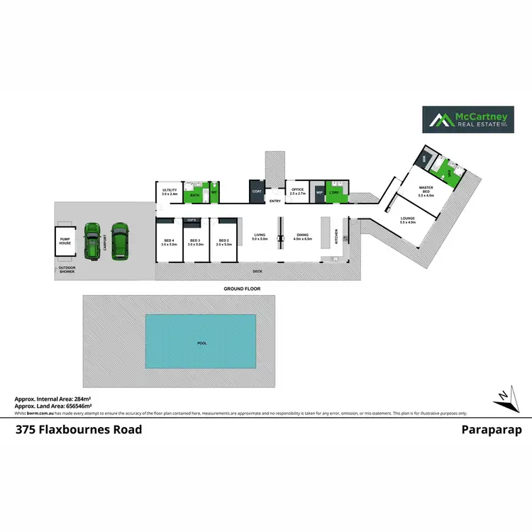 Floorplan of Homely house listing, 375 Flaxbournes Road, Paraparap VIC 3240