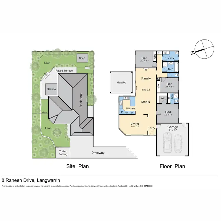 Floorplan of Homely house listing, 8 Raneen Drive, Langwarrin VIC 3910