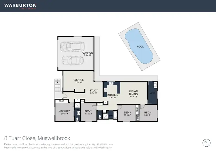 Floorplan of Homely house listing, 8 Tuart Close, Muswellbrook NSW 2333