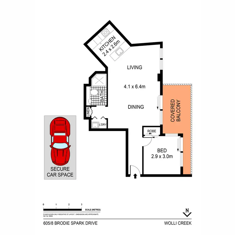 Floorplan of Homely apartment listing, 605/8-10 Brodie Spark Drive, Wolli Creek NSW 2205