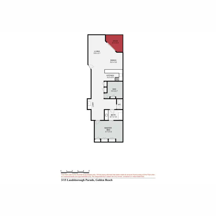 Floorplan of Homely unit listing, 3/15 Landsborough Parade, Golden Beach QLD 4551