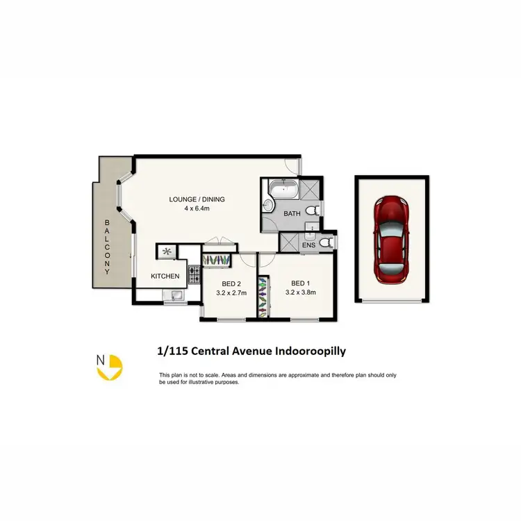 Floorplan of Homely unit listing, 1/115 Central Avenue, Indooroopilly QLD 4068