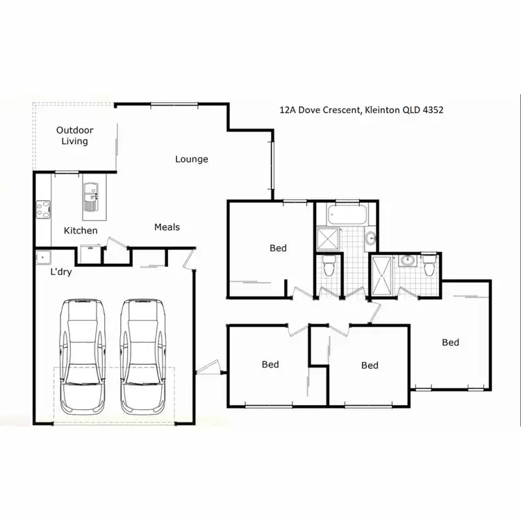 Floorplan of Homely semi-detached listing, 12a Dove Crescent, Kleinton QLD 4352