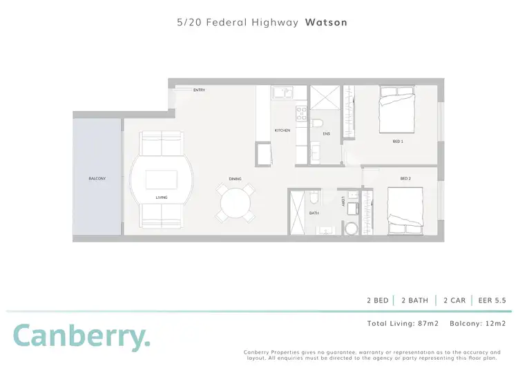 Floorplan of Homely apartment listing, 5/20 Federal Highway, Watson ACT 2602