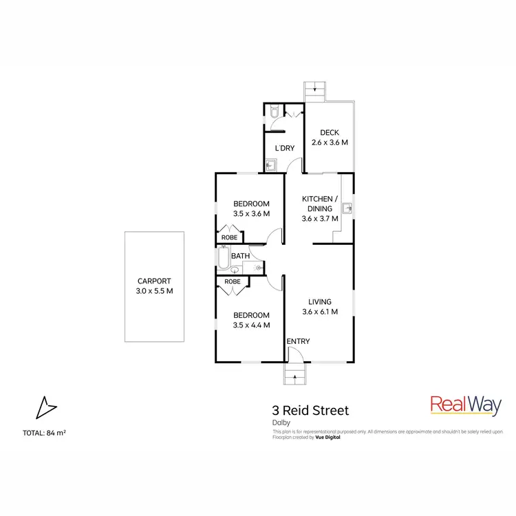 Floorplan of Homely house listing, 3 Reid Street, Dalby QLD 4405