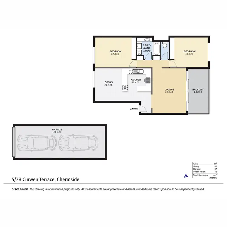 Floorplan of Homely unit listing, 5/78 Curwen Terrace, Chermside QLD 4032