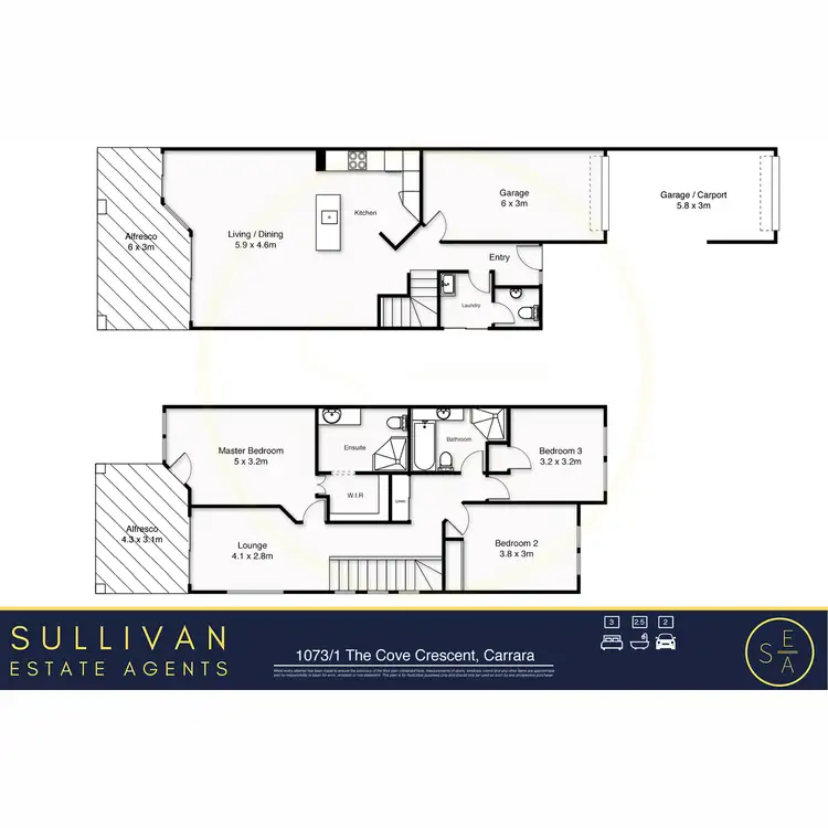 Floorplan of Homely semi-detached listing, 1071/1 The Cove Crescent, Carrara QLD 4211