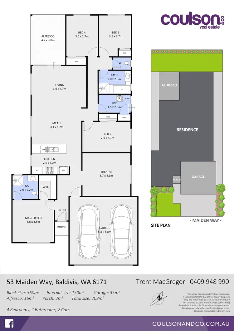 Floorplan of Homely house listing, 53 Maiden Way, Baldivis WA 6171