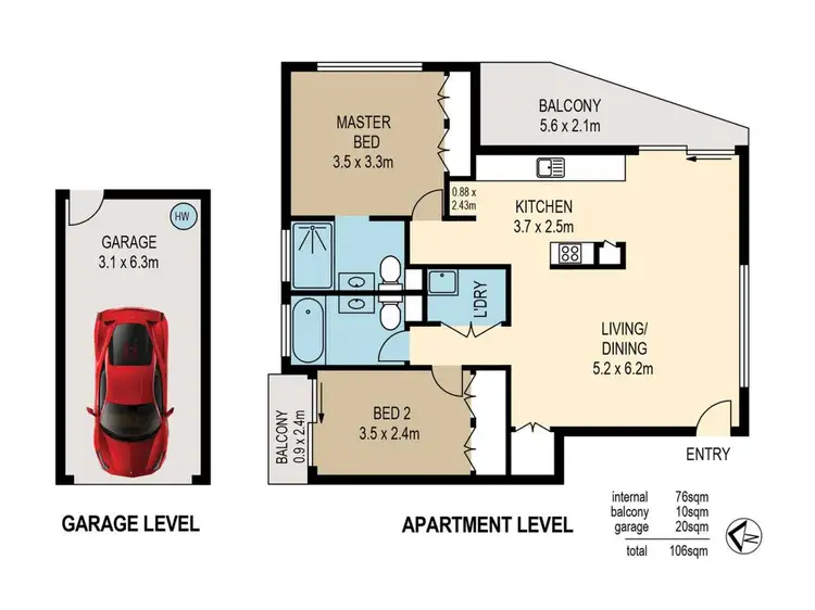 Floorplan of Homely unit listing, 6/56 Kirkland Avenue, Coorparoo QLD 4151