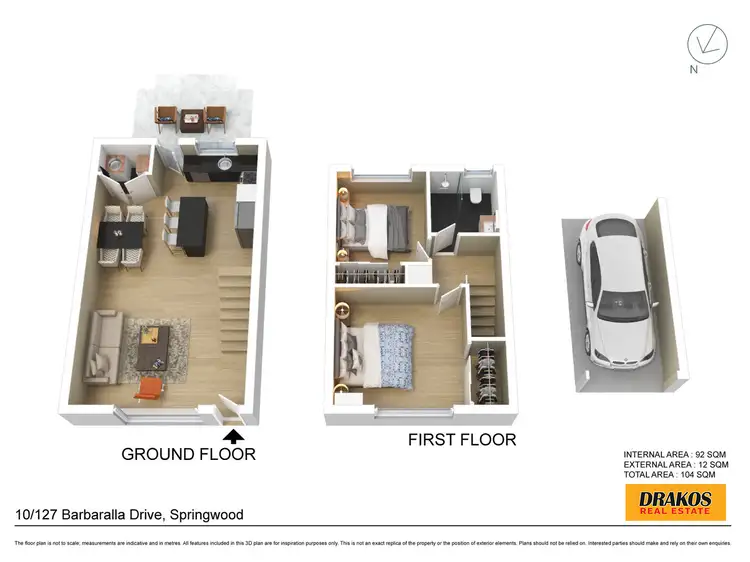Floorplan of Homely townhouse listing, 10/127 Barbaralla Drive, Springwood QLD 4127
