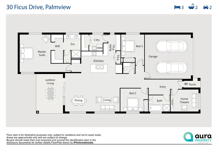 Floorplan of Homely house listing, 30 Ficus Drive, Palmview QLD 4553