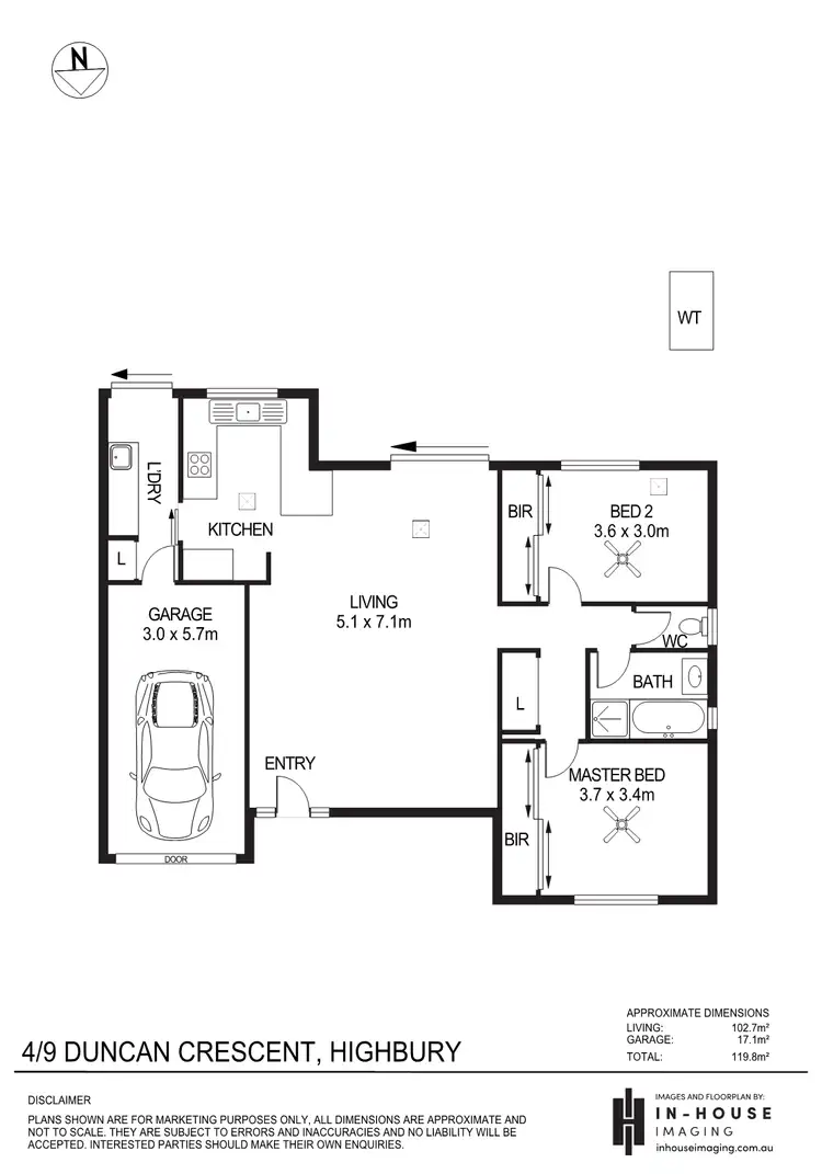 Floorplan of Homely unit listing, 4/9 Duncan Crescent, Highbury SA 5089