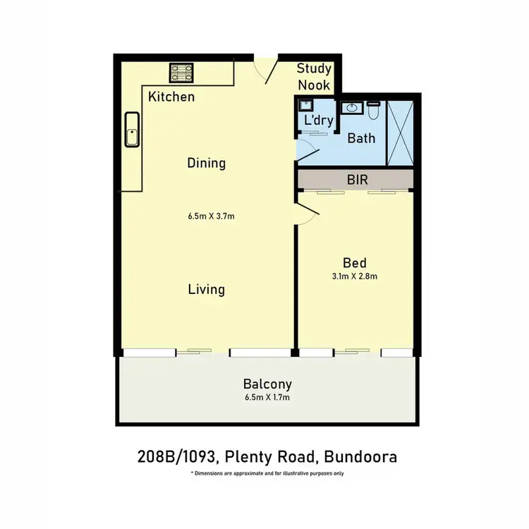 Floorplan of Homely apartment listing, 208B/1093 Plenty Road, Bundoora VIC 3083
