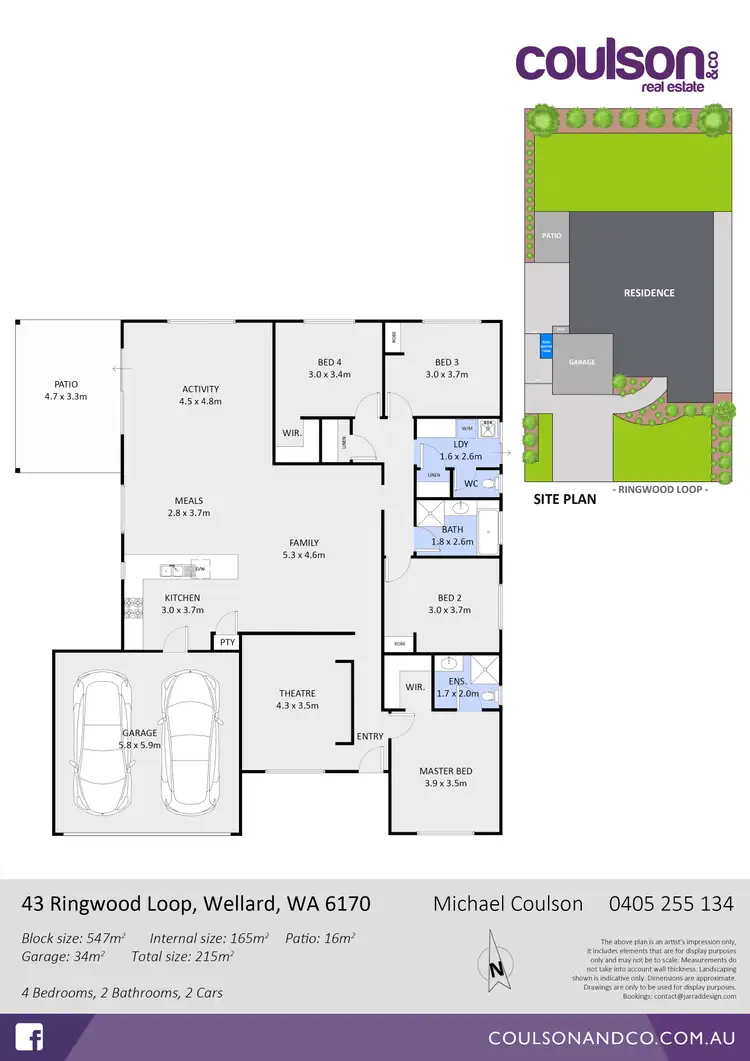 Floorplan of Homely house listing, 43 Ringwood Loop, Wellard WA 6170